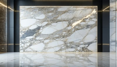 Imagen de una elegante placa de mármol exhibida en un entorno moderno
